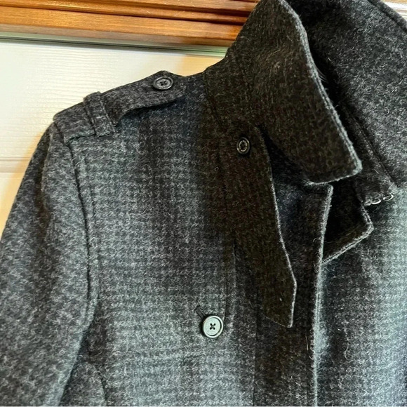 Lauren Ralph Lauren Military Jacket Wool Black Cropped Button Checkered Size 10 - Picture 3 of 16